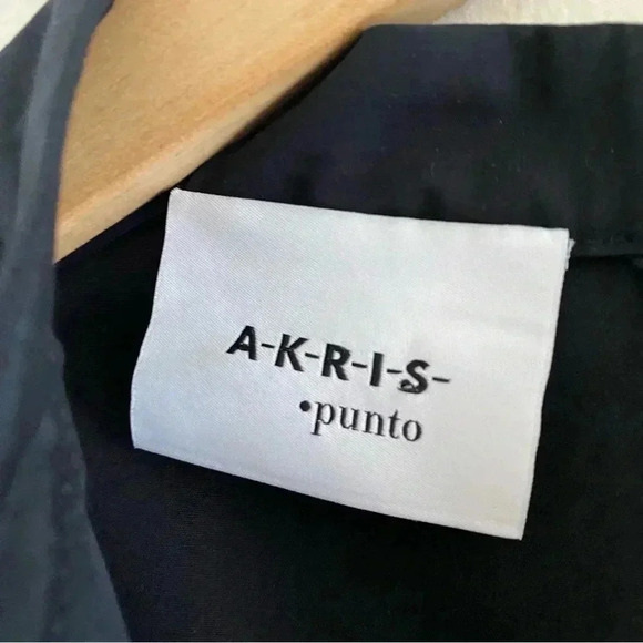 NWOT AKRIS PUNTO Plisse Cotton Midi Belted Dress Navy Blue Sz 6 - Picture 5 of 9